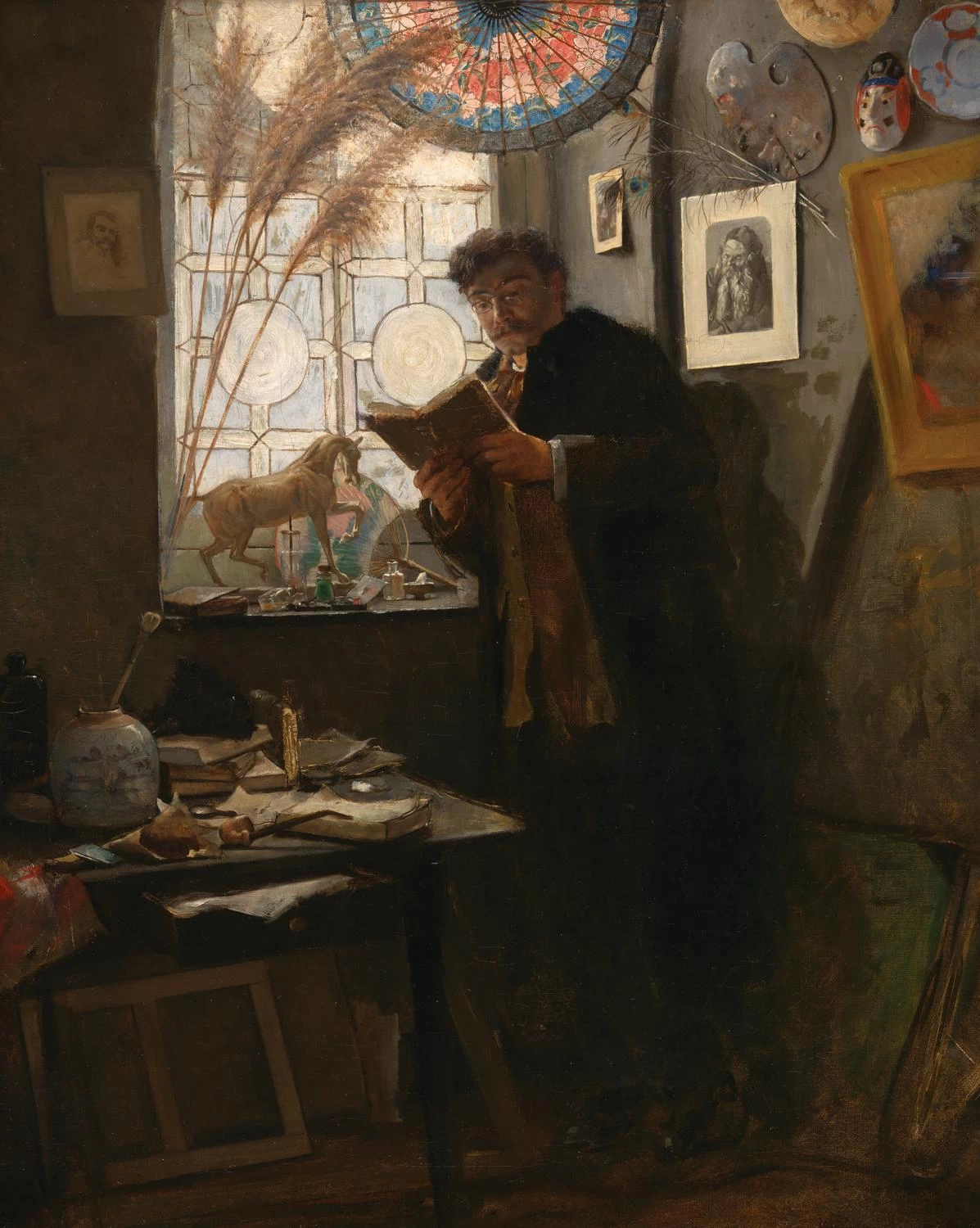 Alfred Émile Stevens - Camille Lemonnier nell'atelier dell'artista, Fonds du Patrimoine Fondation King Baudouin, Bruxelles